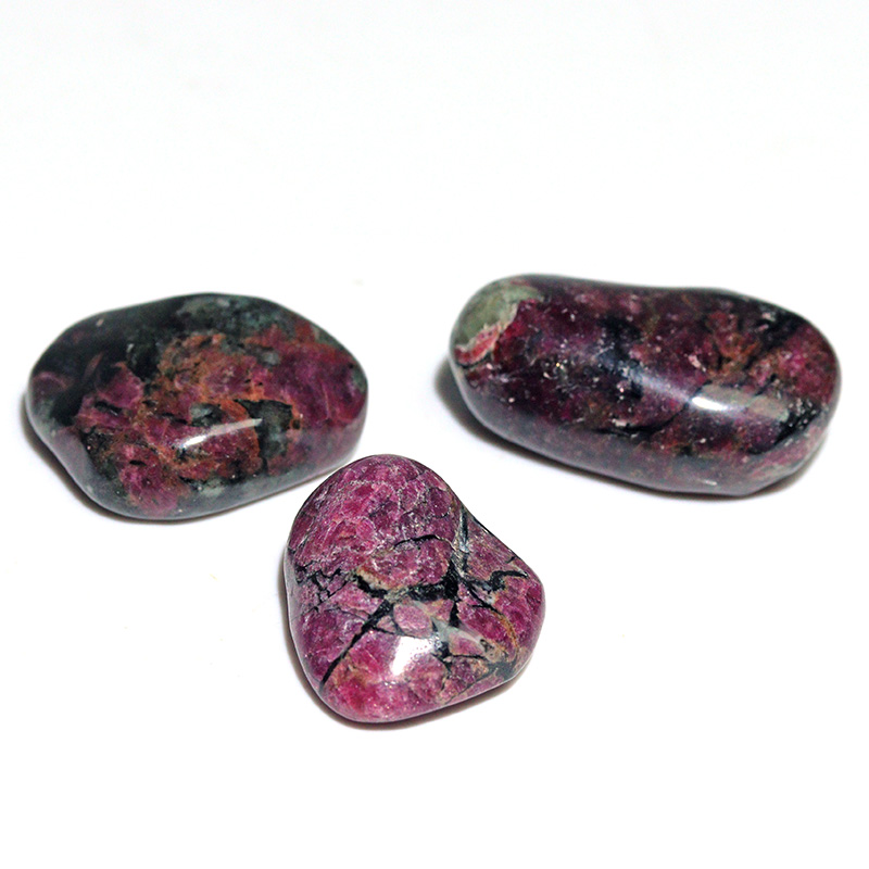 〔Z154-46〕3個入り 希少 ロシア産 ユーディアライト AAA タンブル Eudialyte