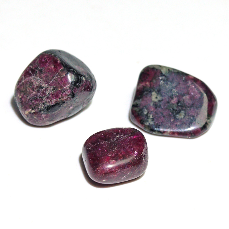 〔Z154-47〕3個入り 希少 ロシア産 ユーディアライト AAA タンブル Eudialyte