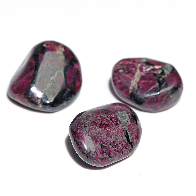 〔Z154-48〕3個入り 希少 ロシア産 ユーディアライト AAA タンブル Eudialyte