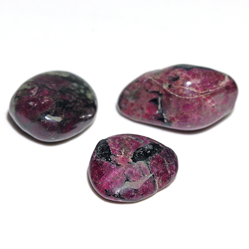 〔Z154-49〕3個入り 希少 ロシア産 ユーディアライト AAA タンブル Eudialyte