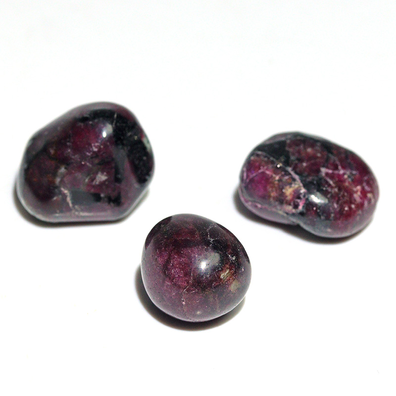 〔Z154-50〕3個入り 希少 ロシア産 ユーディアライト AAA タンブル Eudialyte