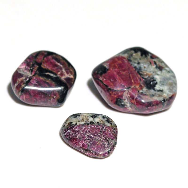 〔Z154-51〕3個入り 希少 ロシア産 ユーディアライト AAA タンブル Eudialyte