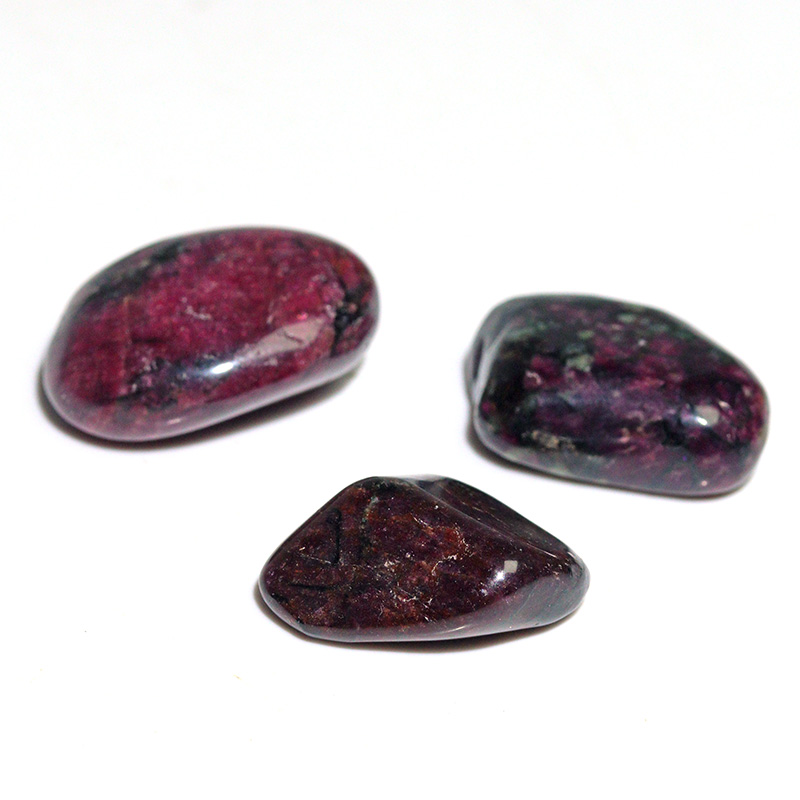 〔Z154-52〕3個入り 希少 ロシア産 ユーディアライト AAA タンブル Eudialyte